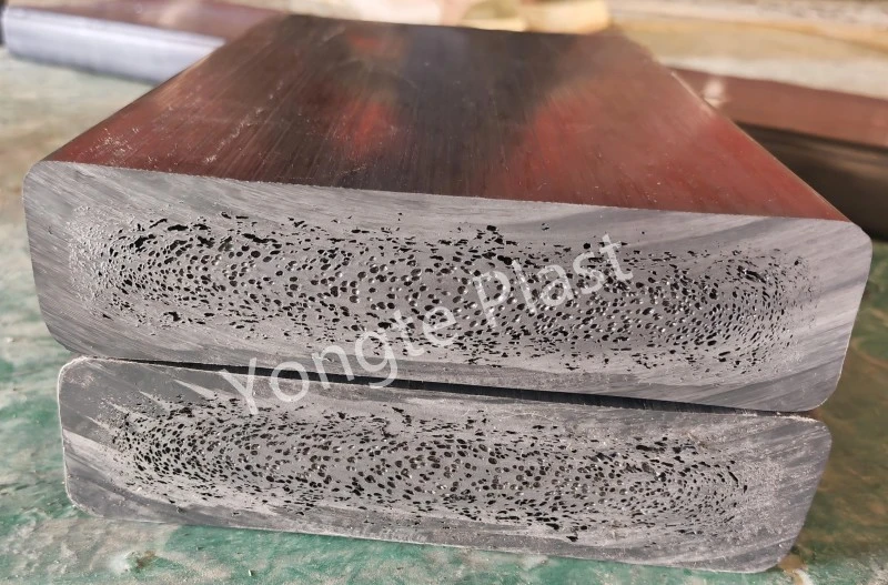 200x50mm पुनर्नवीनीकरण सॉलिड प्लास्टिक लाकूड मशीनची यशस्वी चाचणी केली