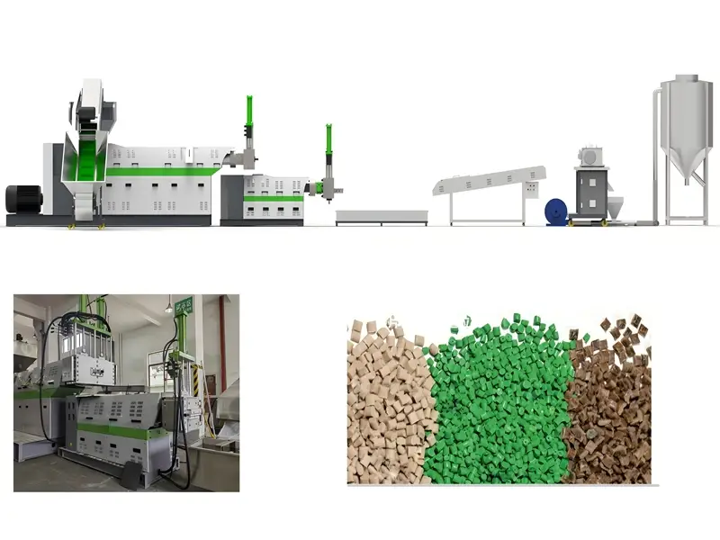 फिल्म रिसायकलिंगसाठी प्लॅस्टिक पेलेटिझिंग मशीन